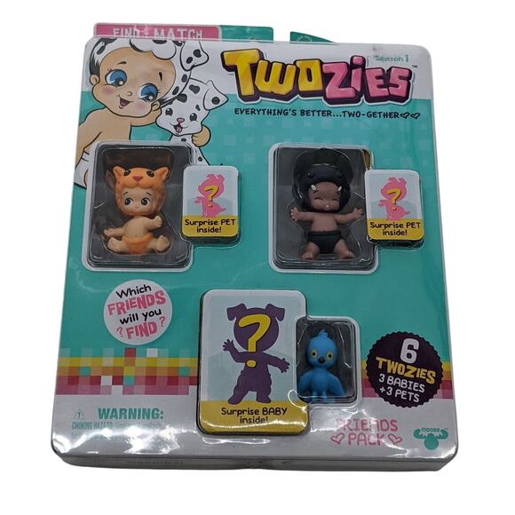 Twozies S1 Friends Pack 3 Babies and 3 Pets - Picture 1 of 2